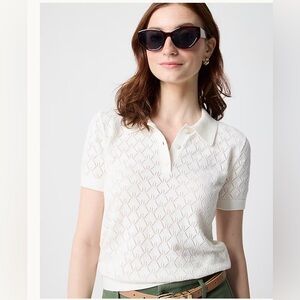 NWT J.Crew Factory Short-sleeve pointelle sweater-polo